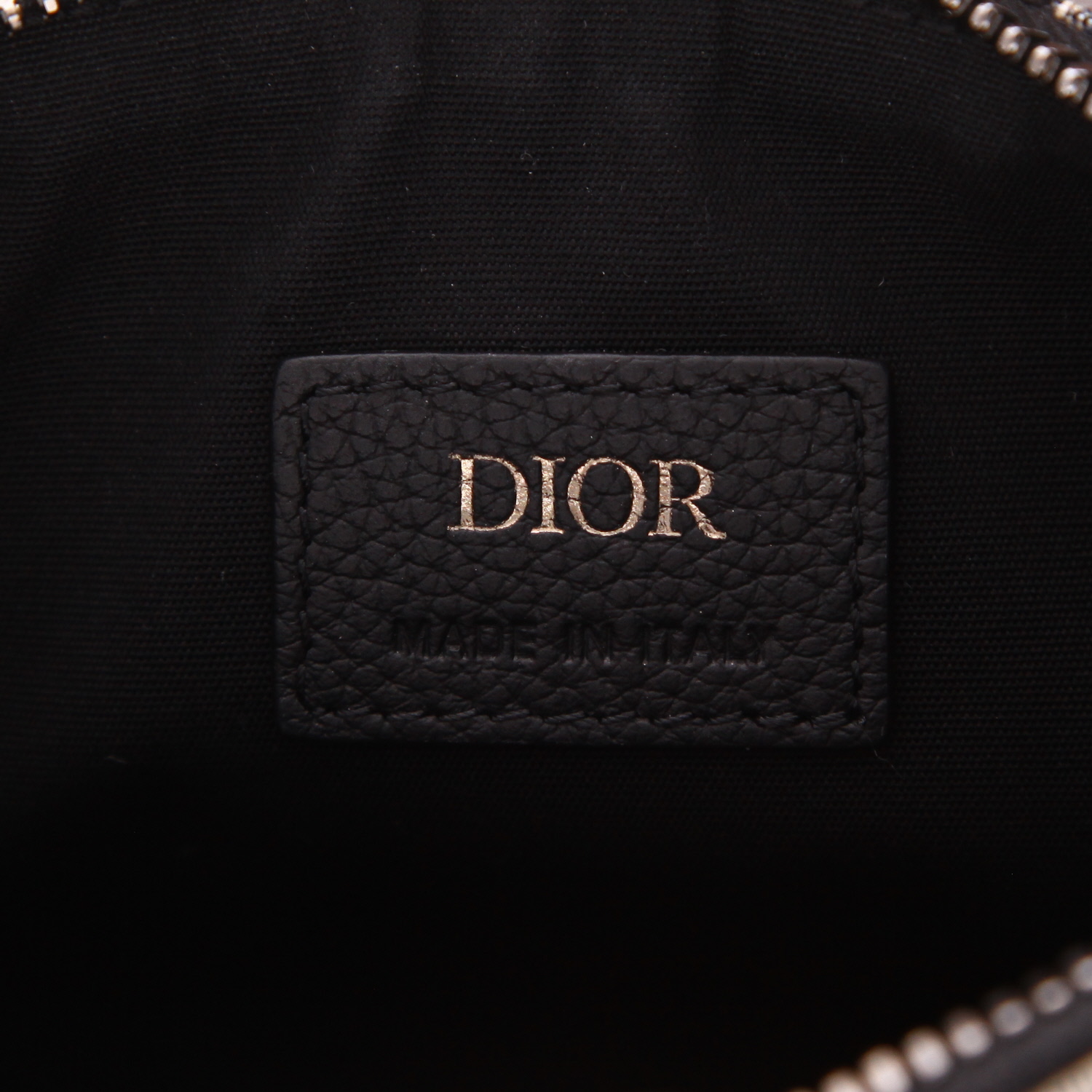 Borsa a tracolla Dior  8 in tessuto a monogramma Oblique blu e grigio e tela nera - Detail D2