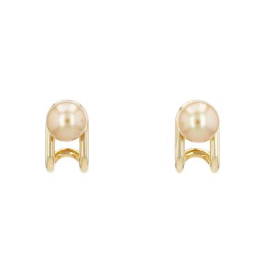 Paire de boucles d'oreilles Tiffany 
Co City HardWear en or jaune et perles de culture des Mers du Sud