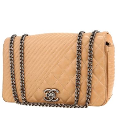 Sac bandoulière Chanel  Coco Boy en cuir matelassé beige