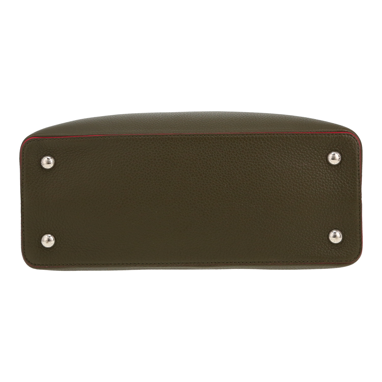 Borsa Louis Vuitton  Capucines in pelle taurillon clemence verde kaki - Detail D1