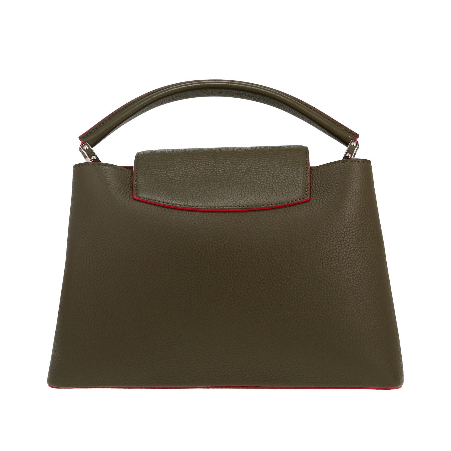 Louis Vuitton Capucines handbag in khaki leather taurillon clémence - Detail D4