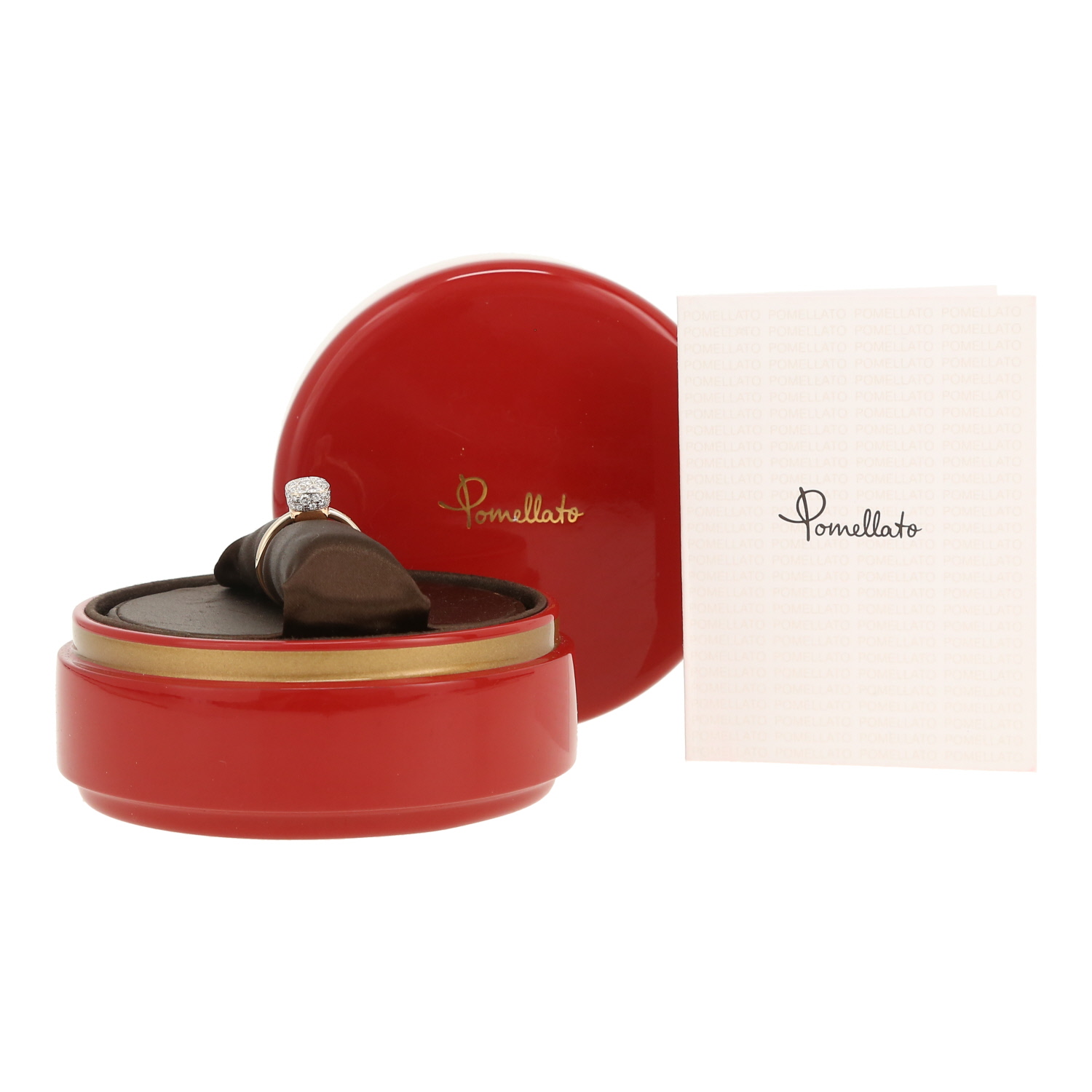 Pomellato Nudo Solitaire ring in pink gold, white gold and diamonds - Detail D2