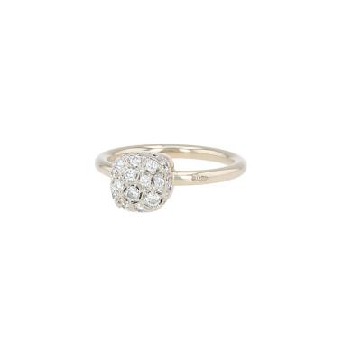 Pomellato Nudo Solitaire ring in pink gold, white gold and diamonds