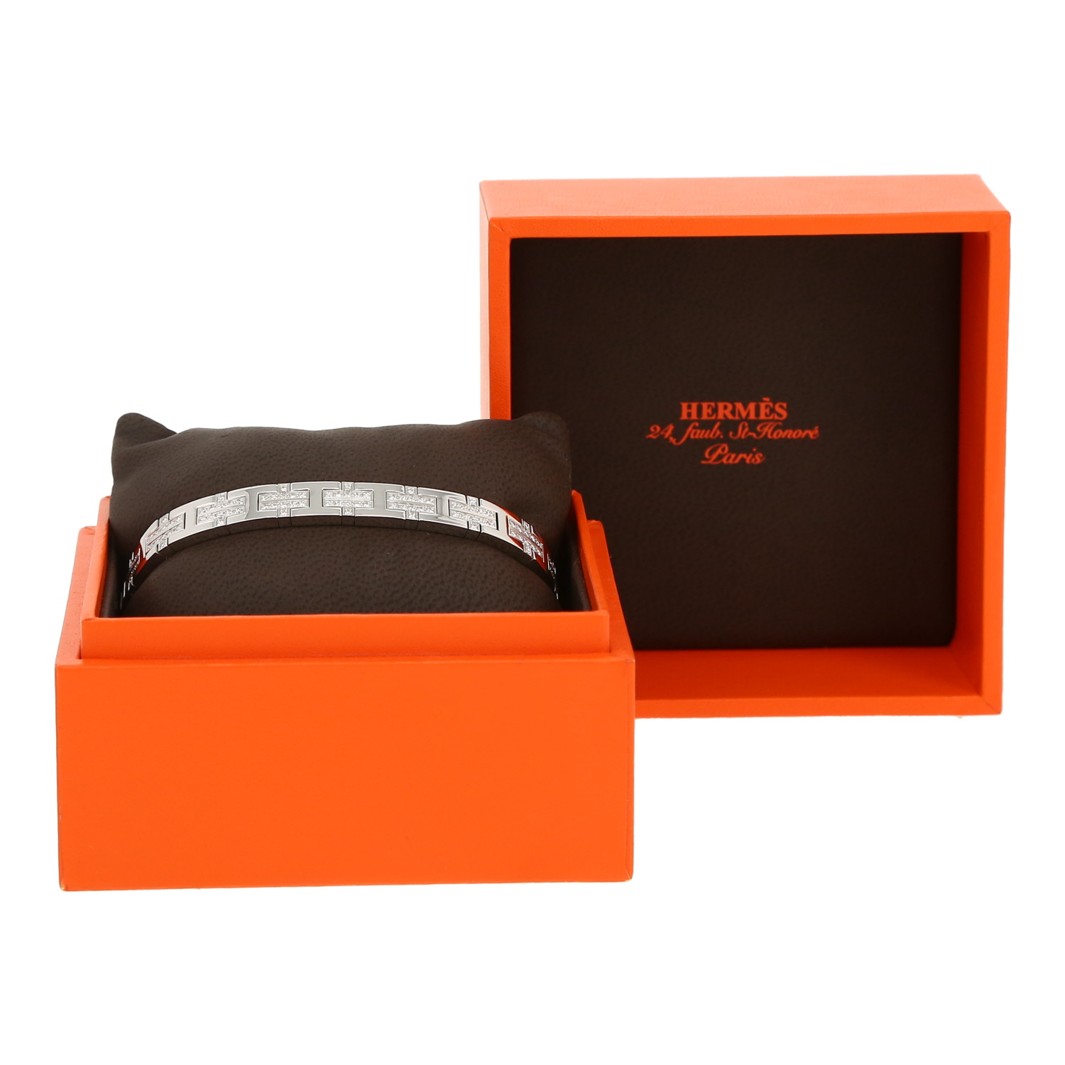 Bracciale Hermès Khilim in oro bianco e diamanti