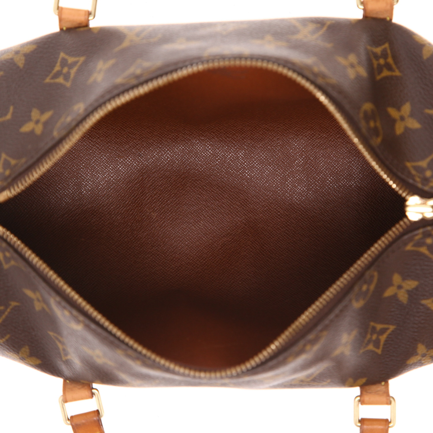 Louis Vuitton  Papillon handbag  in brown monogram canvas  and natural leather - Detail D3