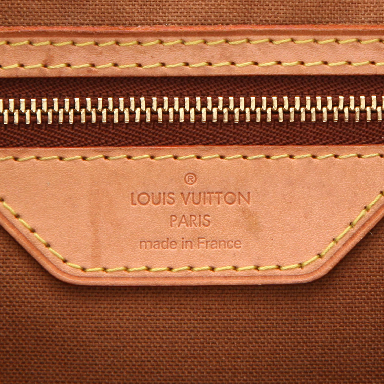 Borsa Louis Vuitton  Batignolles in tela monogram marrone e pelle naturale - Detail D2