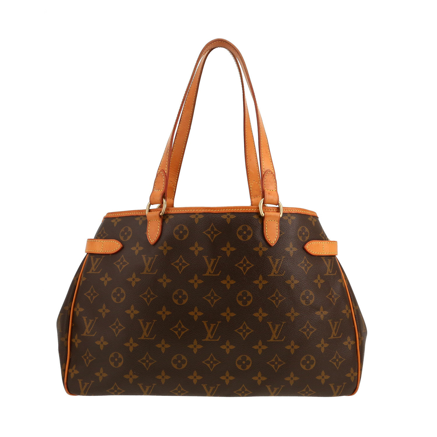 Borsa Louis Vuitton  Batignolles in tela monogram marrone e pelle naturale - Detail D4