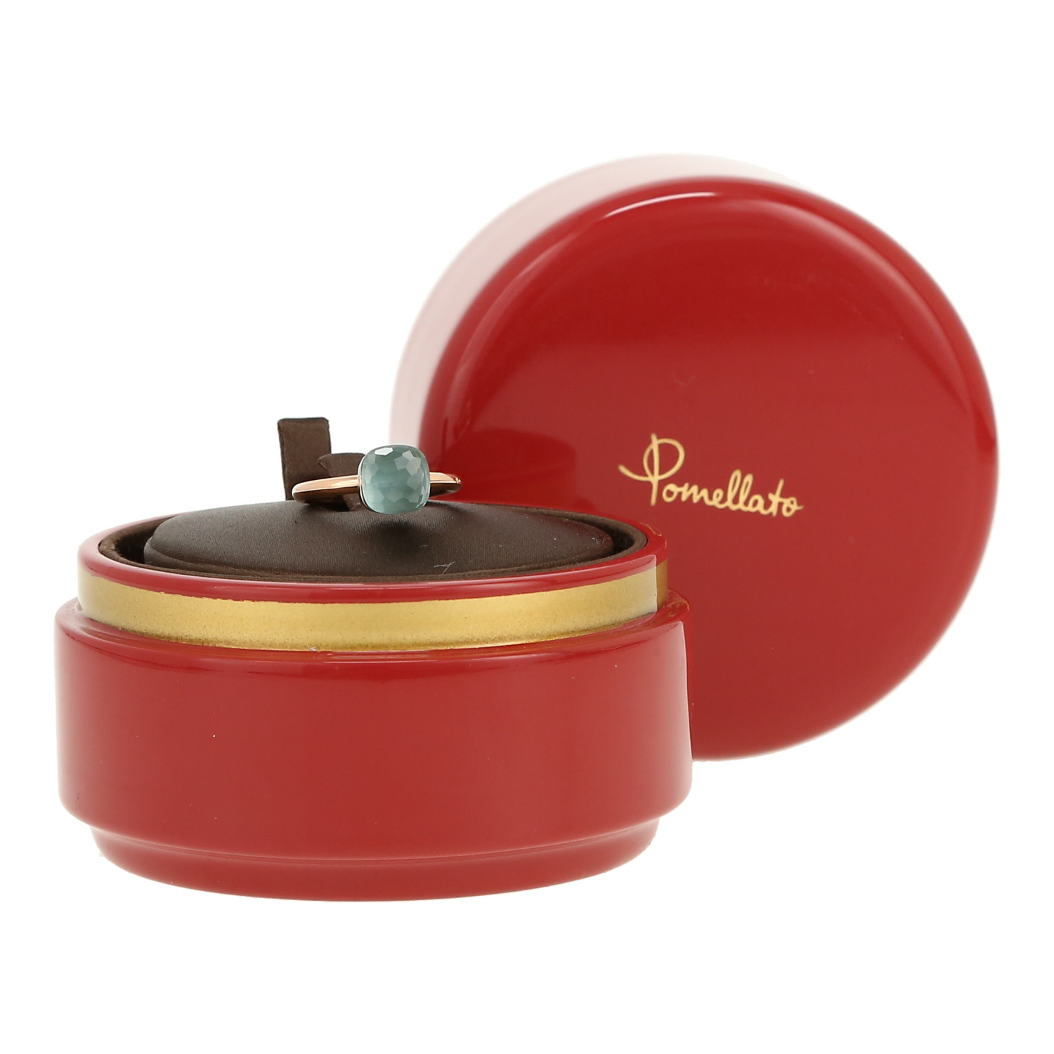 Bague Pomellato Nudo Petit en or rose, or blanc et topaze - Detail D2