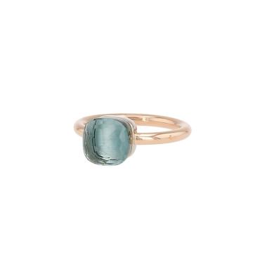 Pomellato Nudo Petit ring in pink gold, white gold and topaz