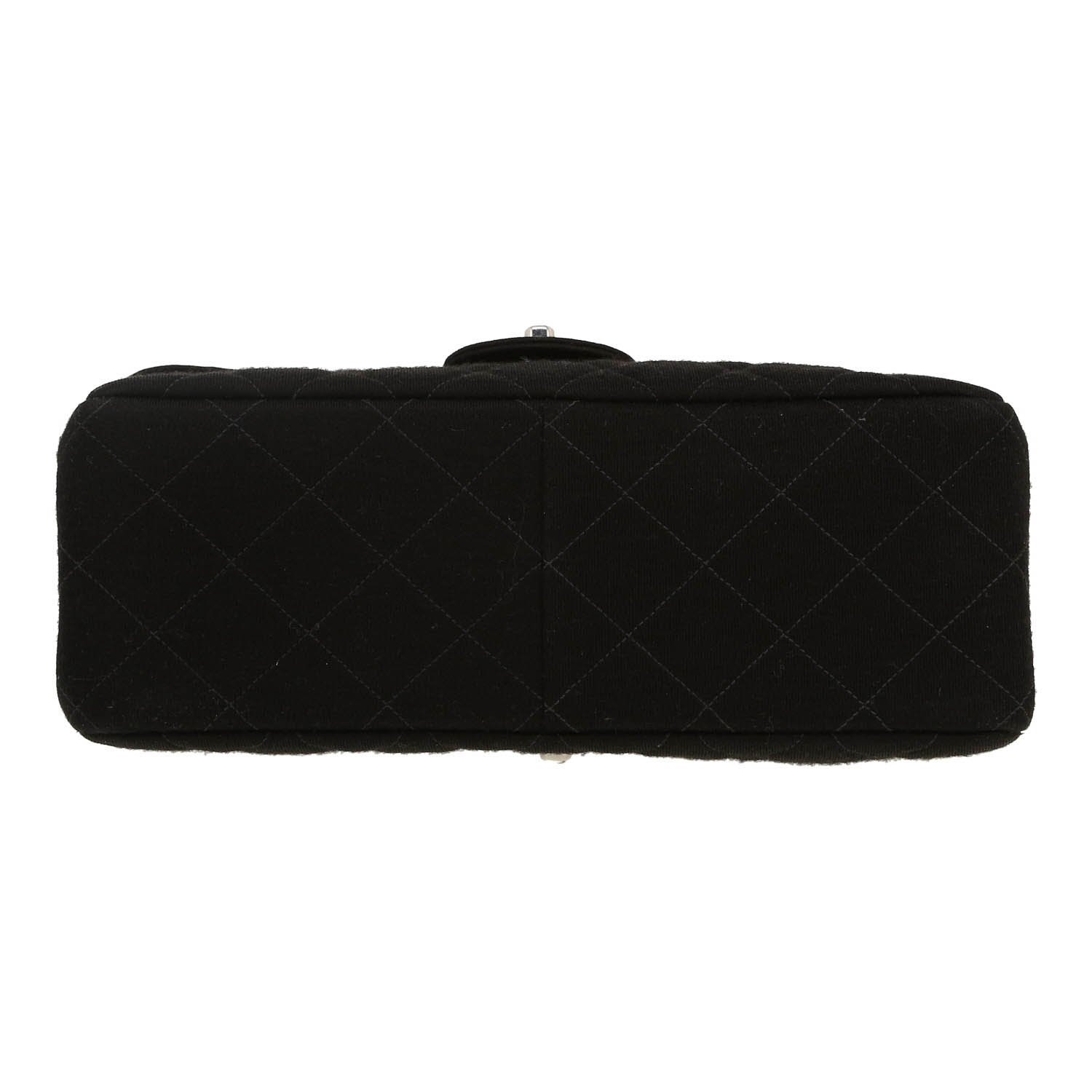 Chanel  Timeless Double Flap handbag  in black jersey - Detail D1