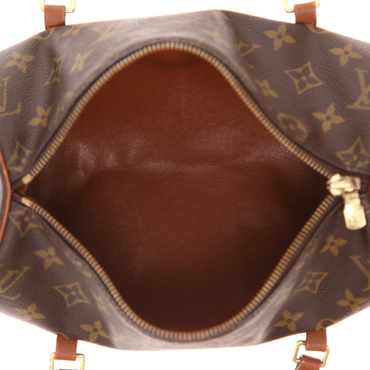 Sac à main Louis Vuitton  Papillon en toile monogram marron et cuir marron - Detail D3