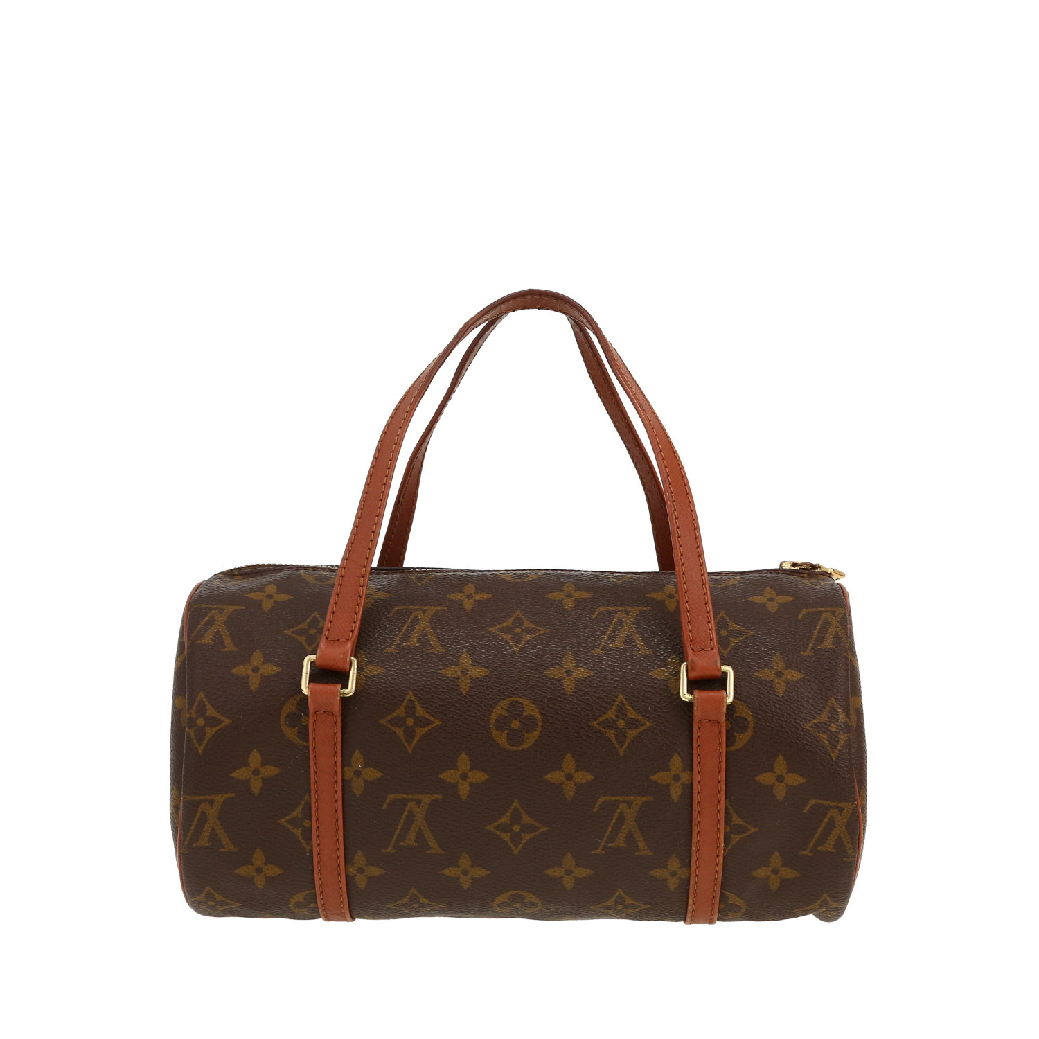 Sac à main Louis Vuitton  Papillon en toile monogram marron et cuir marron - Detail D4