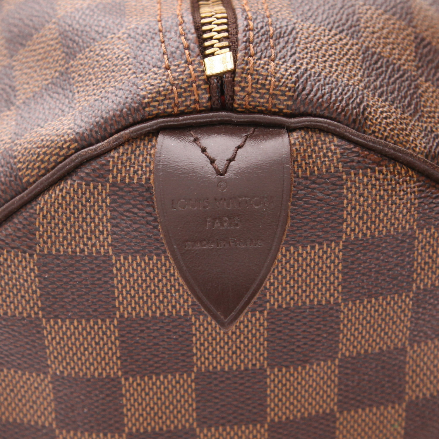 Bolso de mano Louis Vuitton  Speedy 30 en lona a cuadros ébano y cuero marrón - Detail D2