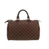 Sac à main Louis Vuitton  Speedy 30 en toile damier ébène et cuir marron - Detail D4 thumbnail