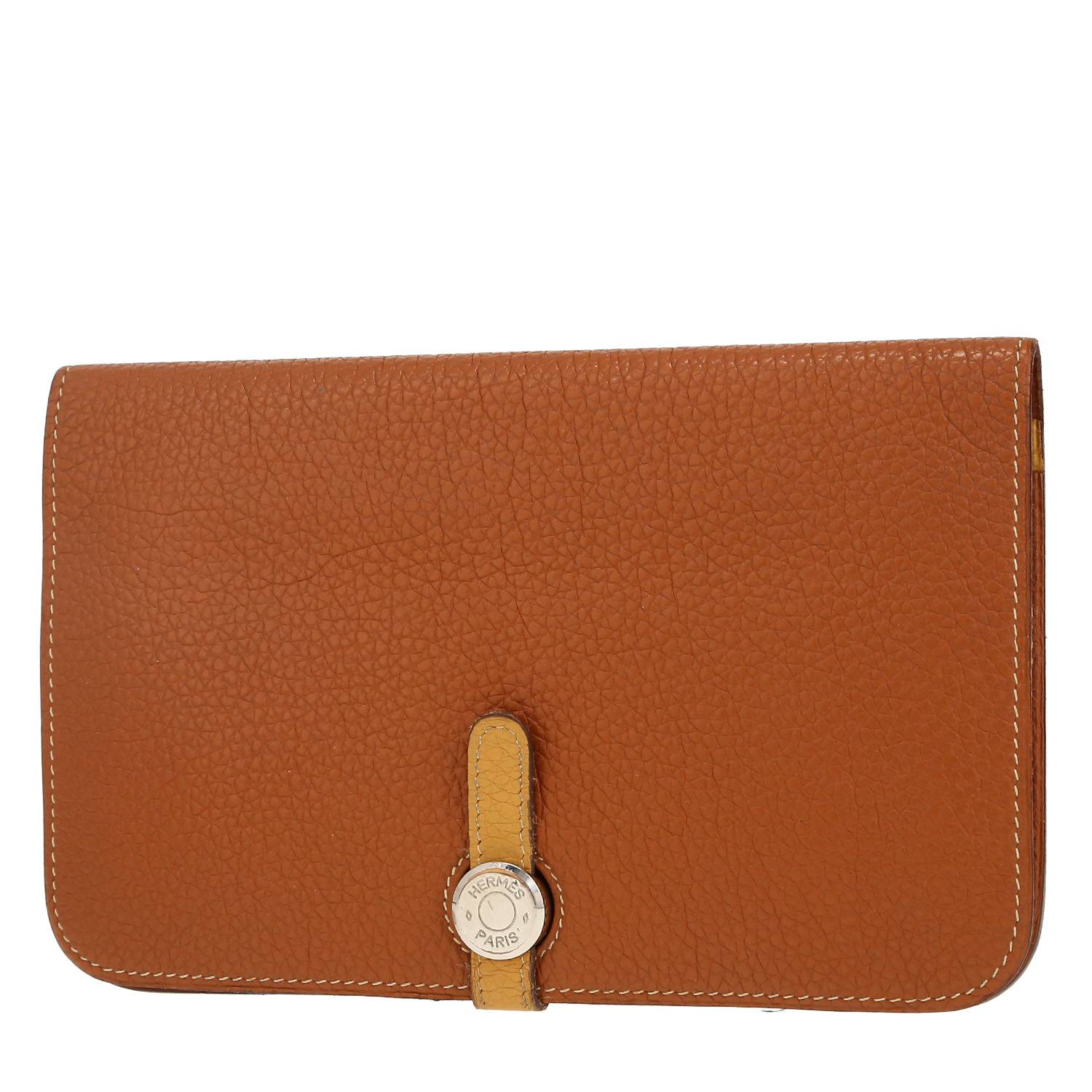 Hermès Dogon wallet in gold leather taurillon clémence