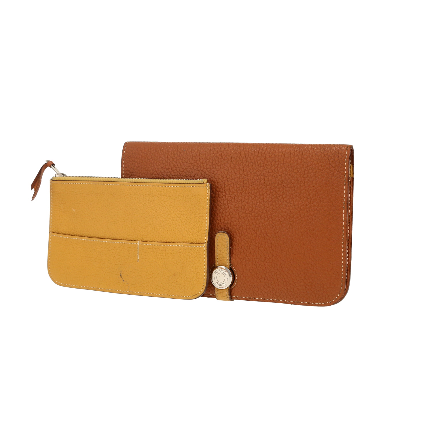 Portefeuille Hermès  Dogon en cuir taurillon clémence gold - Detail D5