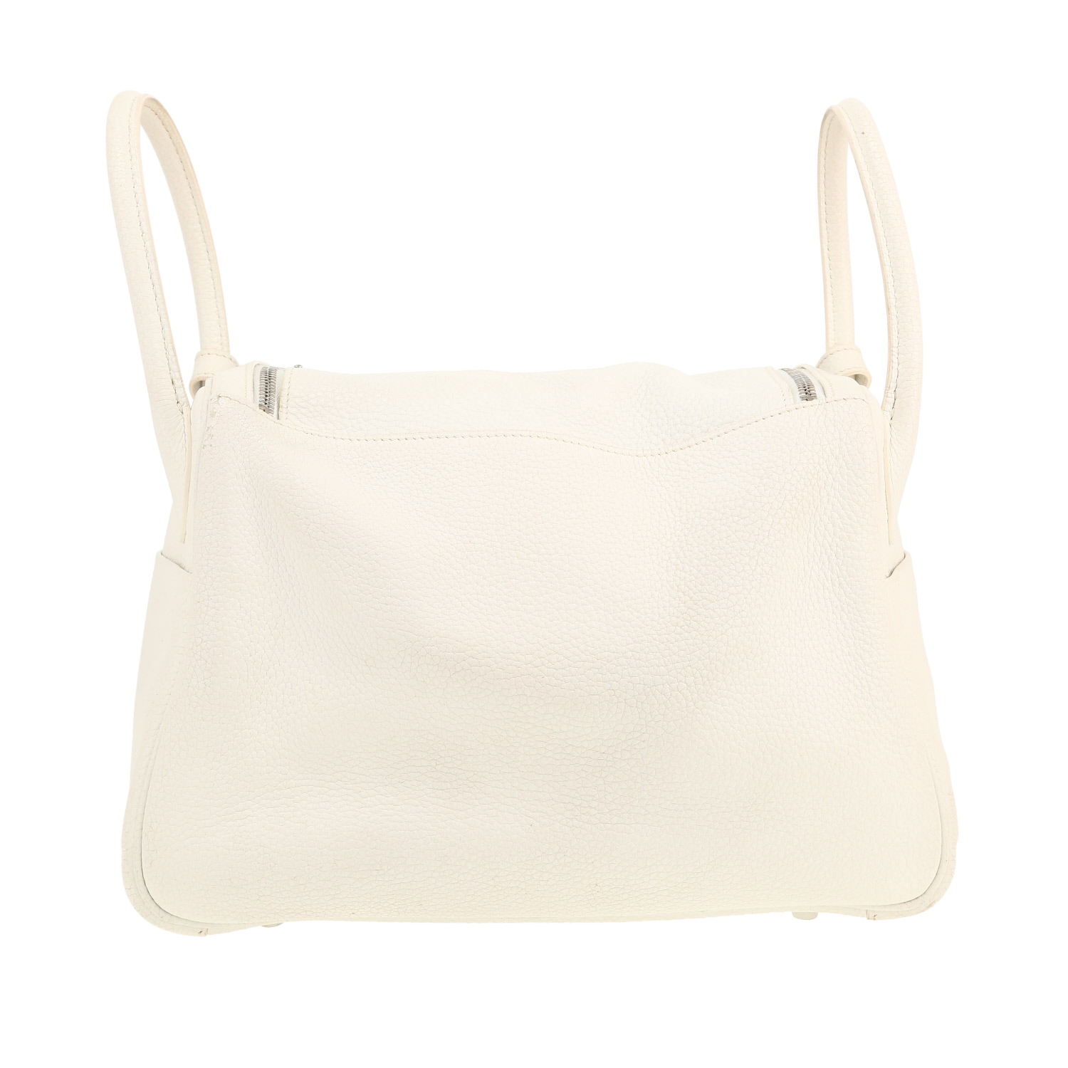 Sac à main Hermès  Lindy 30 cm en cuir togo blanc - Detail D4