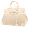 Sac à main Hermès  Birkin 35 cm en cuir blanc et toile beige - 00pp thumbnail