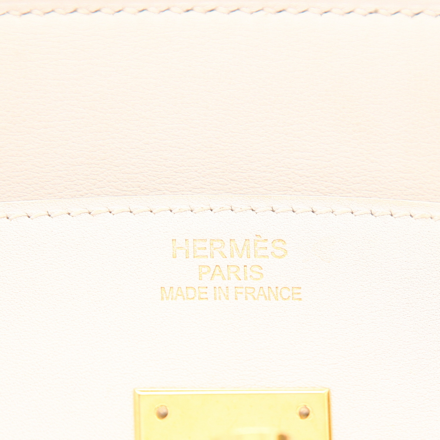 Borsa Hermès  Birkin 35 cm in pelle bianca e tela beige - Detail D2