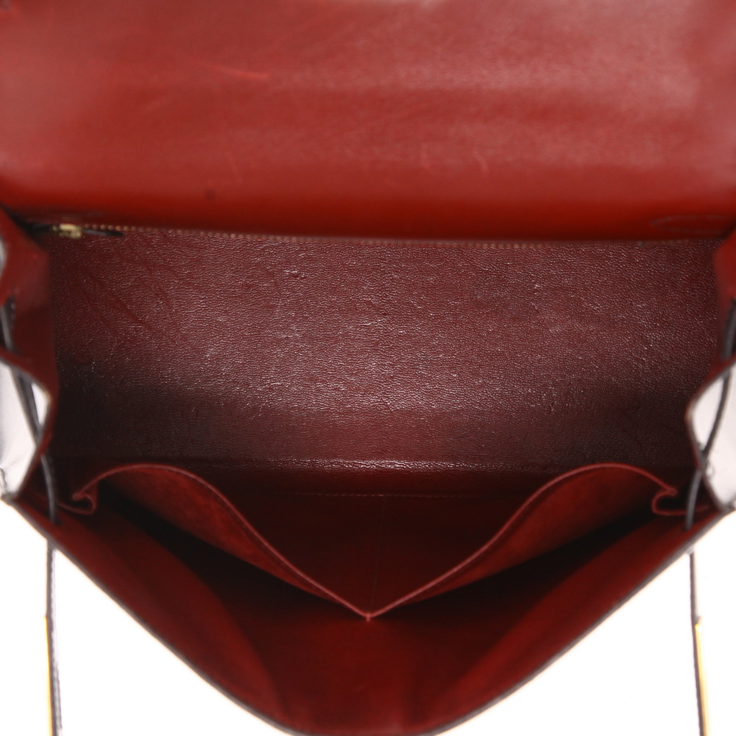 Hermès  Kelly 28 cm handbag  in green, navy blue and red box leather - Detail D3