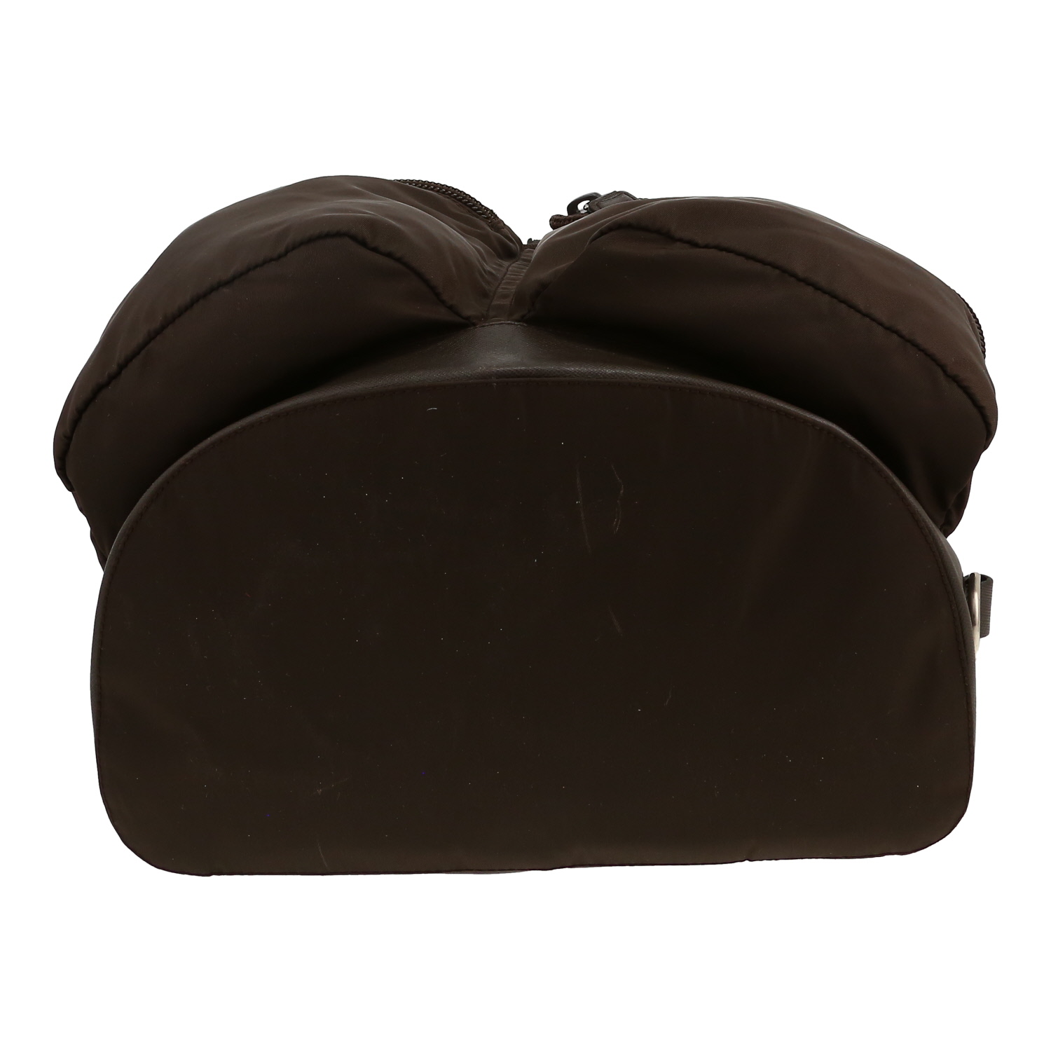 Prada backpack in black canvas and black leather - Detail D1