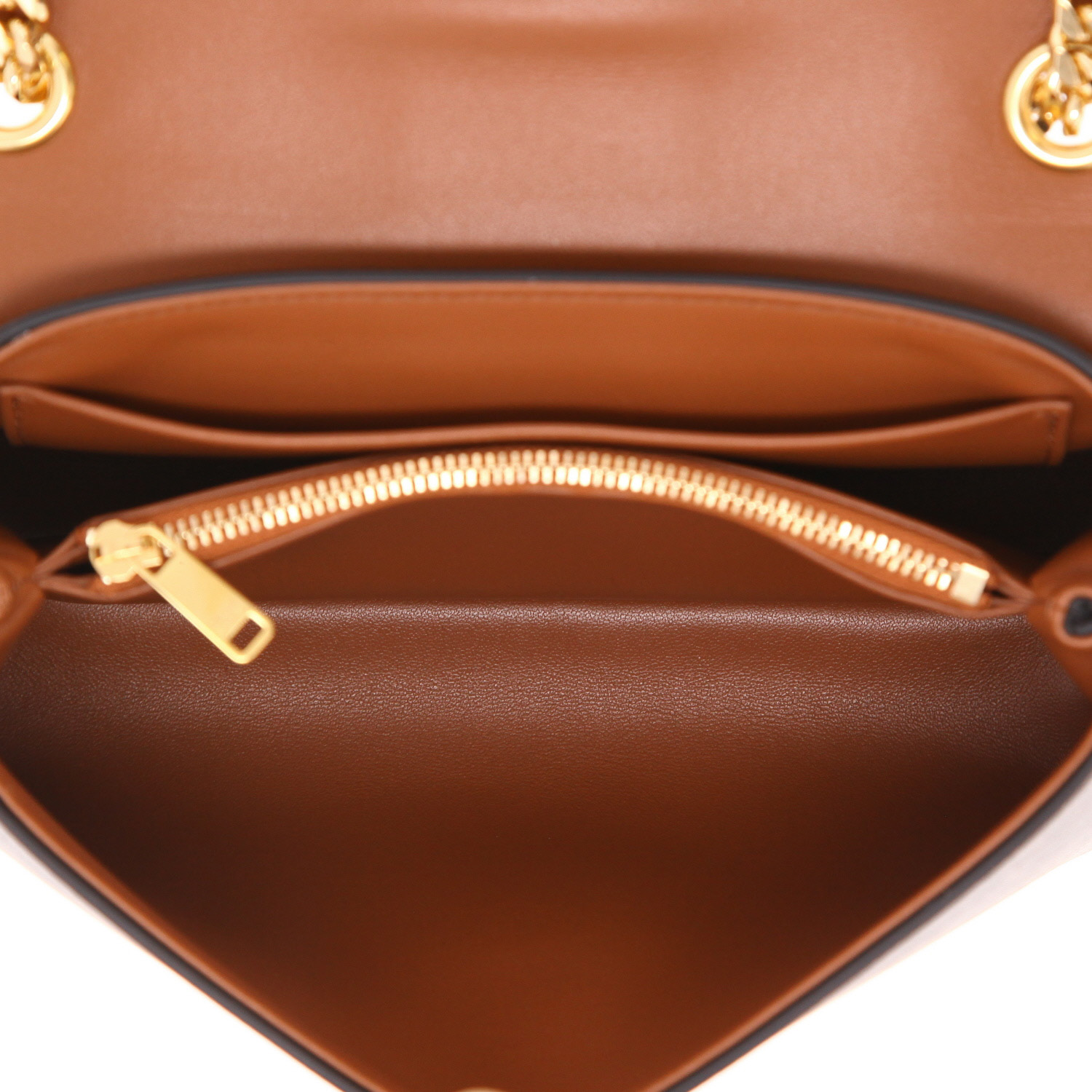 Borsa a tracolla Celine  Victoire Teen in tela "Triomphe" marrone e pelle marrone - Detail D4