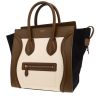 Sac à main Celine  Luggage Micro en cuir tricolore marron blanc-cassé et noir - 00pp thumbnail