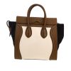 Sac à main Celine  Luggage Micro en cuir tricolore marron blanc-cassé et noir - Detail D4 thumbnail