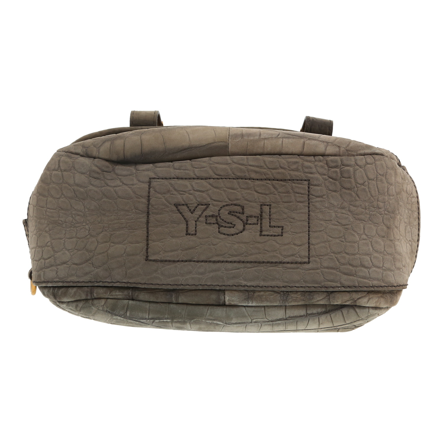 Sac à main Saint Laurent  Besace Messenger en Veau velours gris - Detail D1