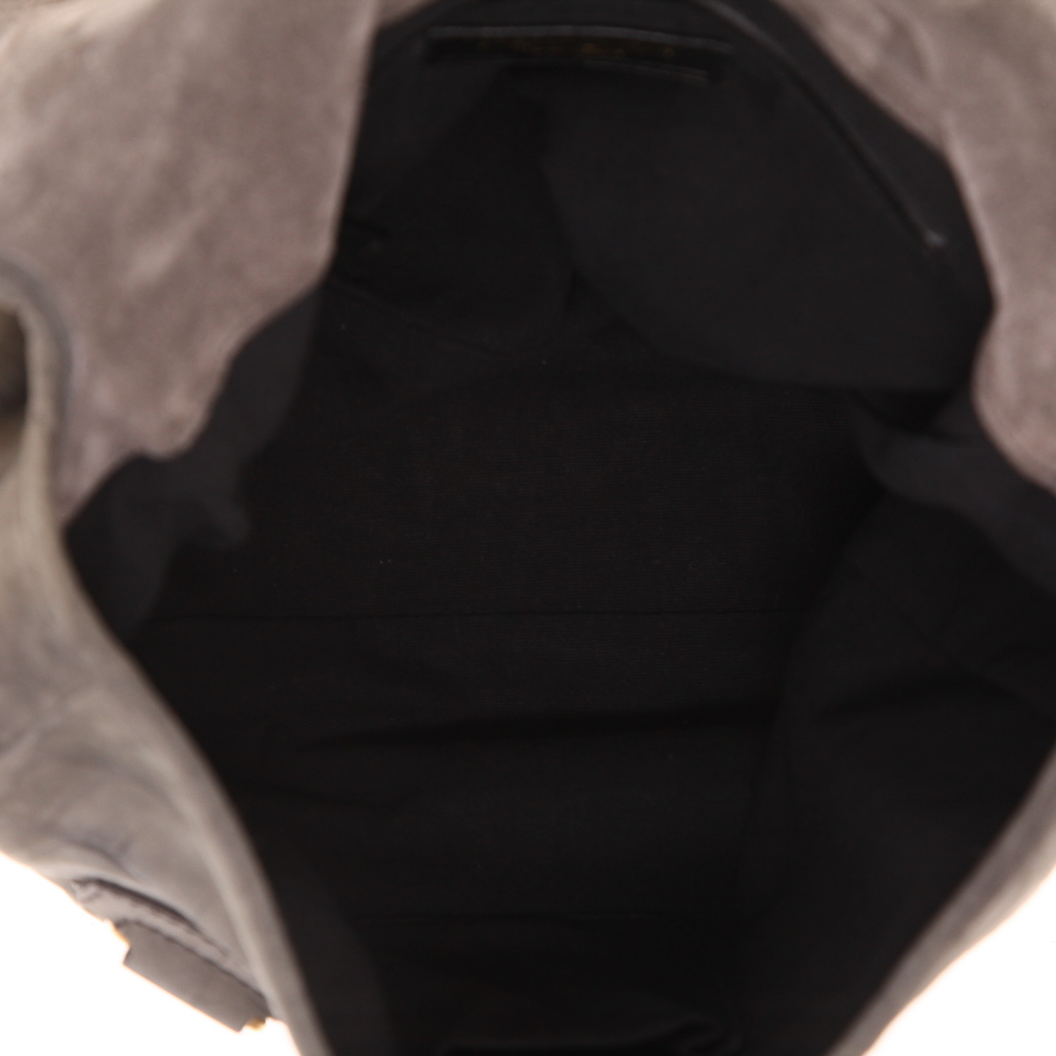 Sac à main Saint Laurent  Besace Messenger en Veau velours gris - Detail D3