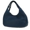 Bottega Veneta   handbag  in blue braided leather - 00pp thumbnail