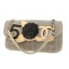 Chanel   handbag  in grey canvas  and beige patent leather - Detail D5 thumbnail