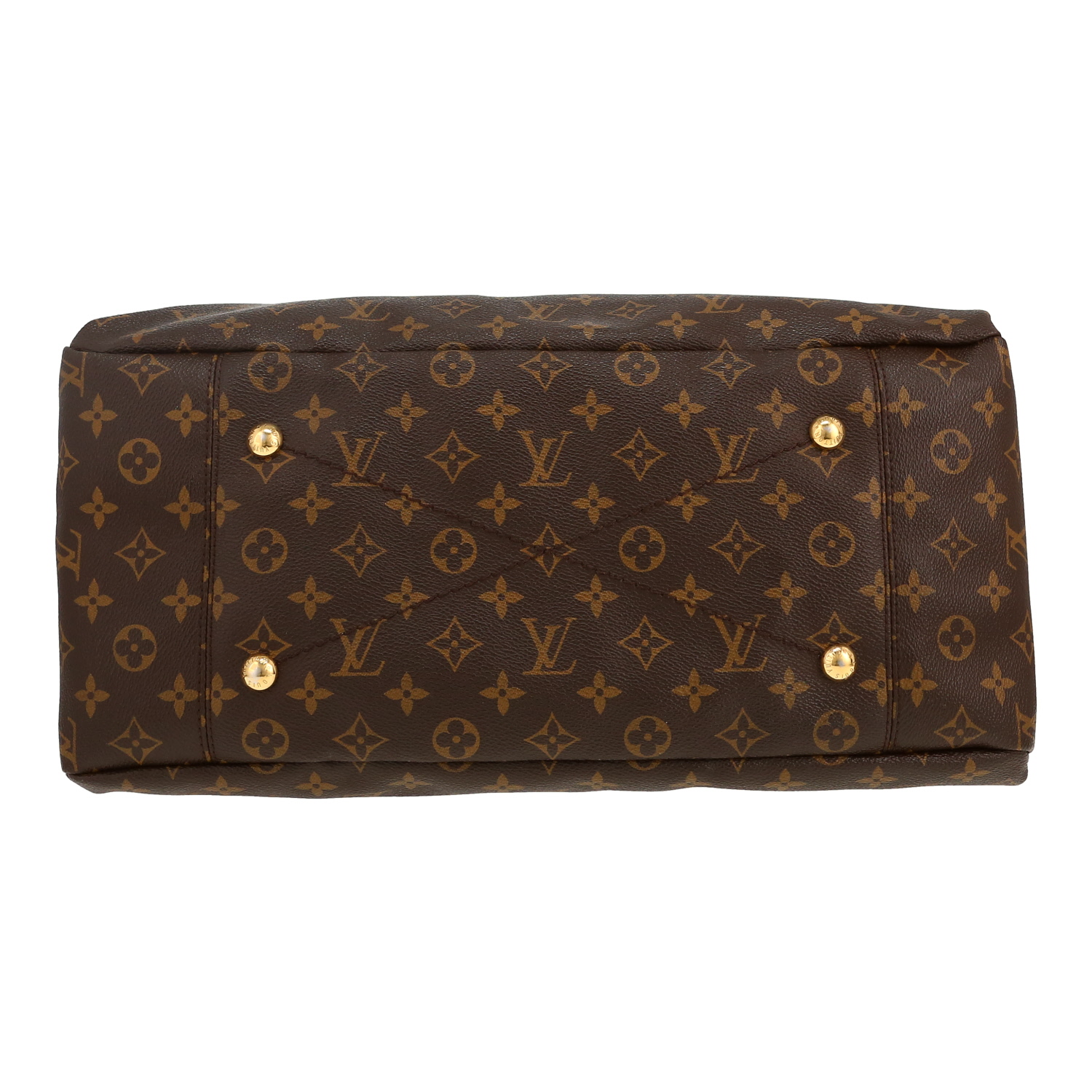 Sac à main Louis Vuitton  Artsy en toile monogram marron et cuir naturel - Detail D1