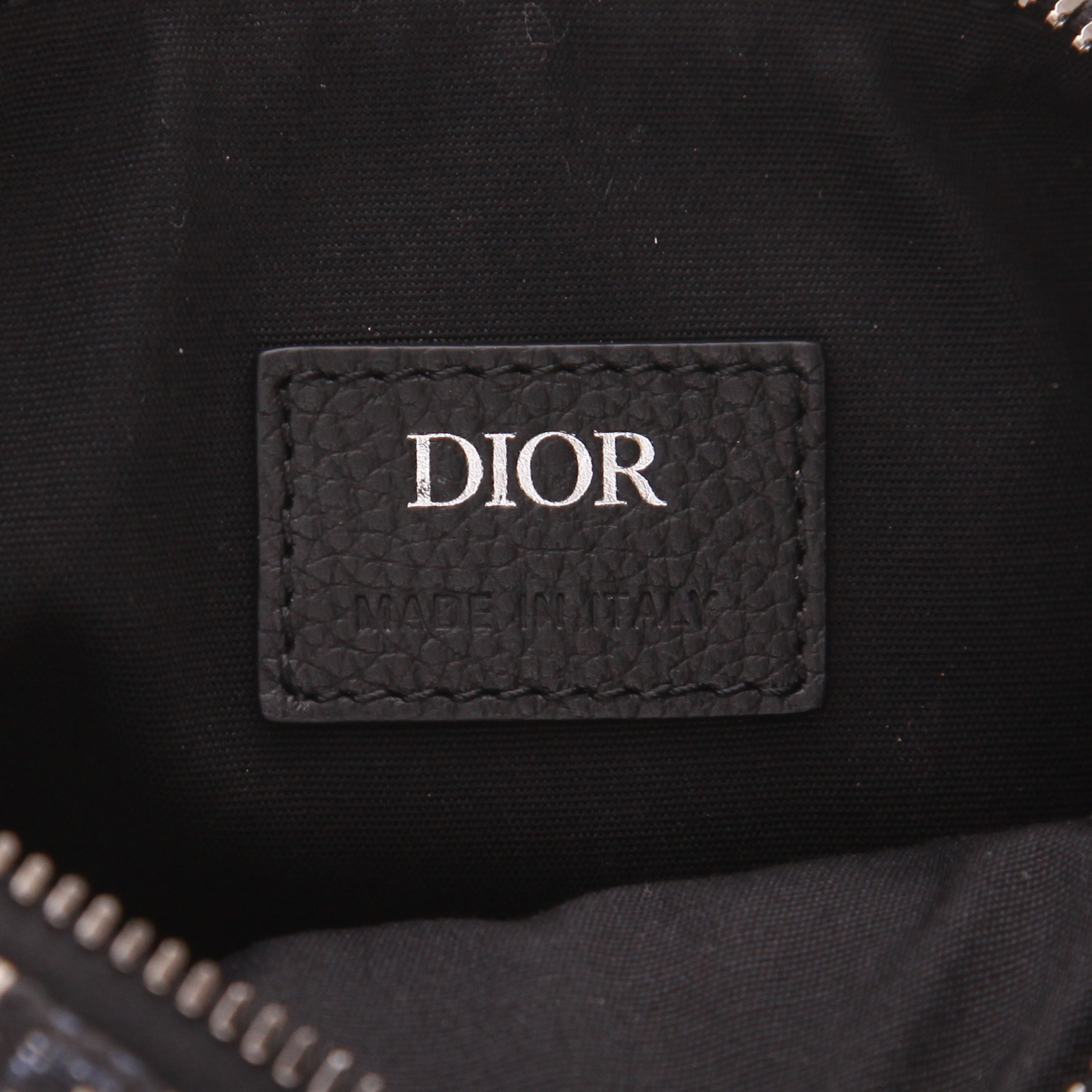 Dior 8 shoulder bag in blue and beige monogram canvas Oblique and black canvas - Detail D2