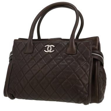 Bolso de mano de Chanel   de piel acolchada marrón