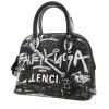 Sac bandoulière Balenciaga  Ville Top Handle en cuir noir et blanc - 00pp thumbnail