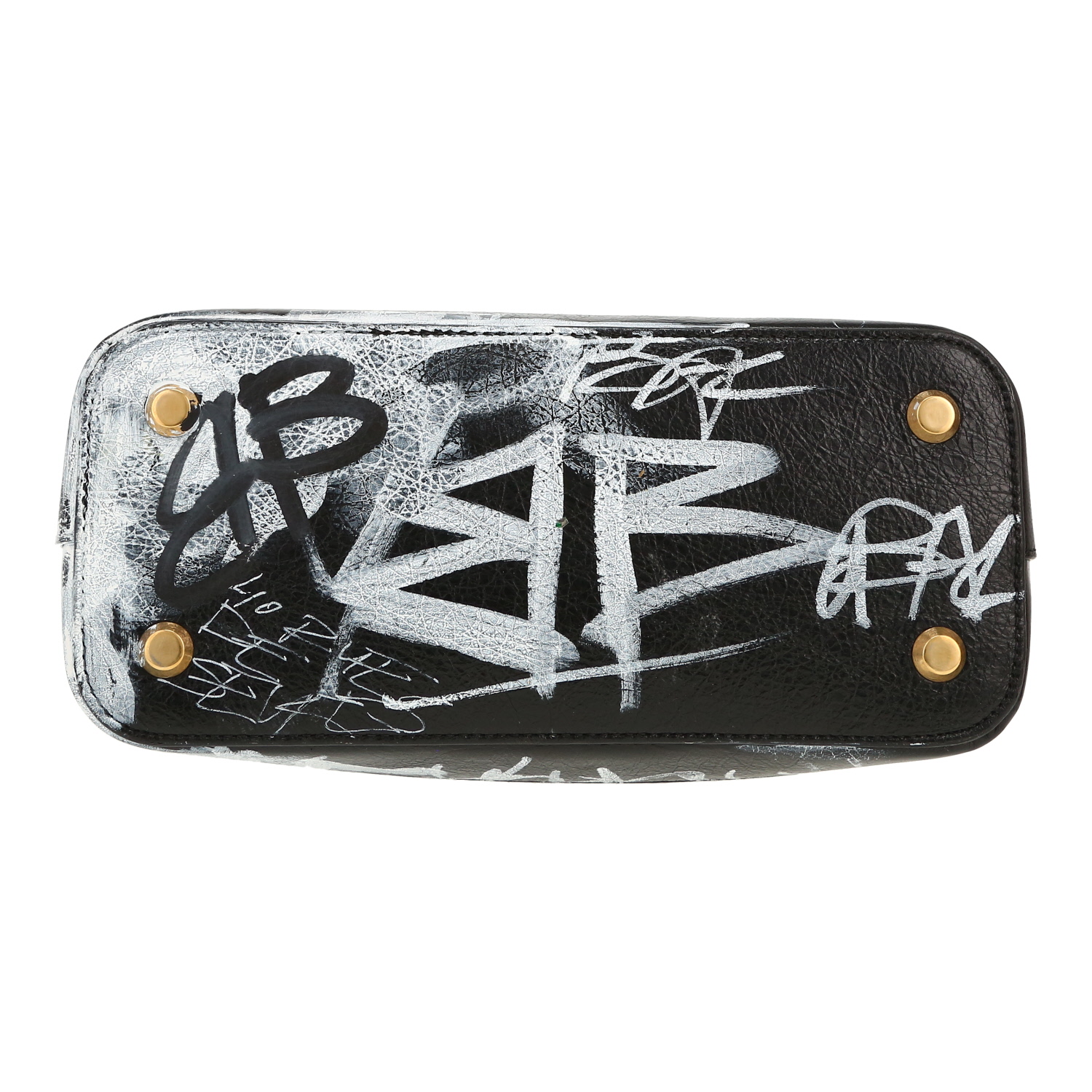 Bolso bandolera Balenciaga  Ville Top Handle en cuero negro y blanco - Detail D1