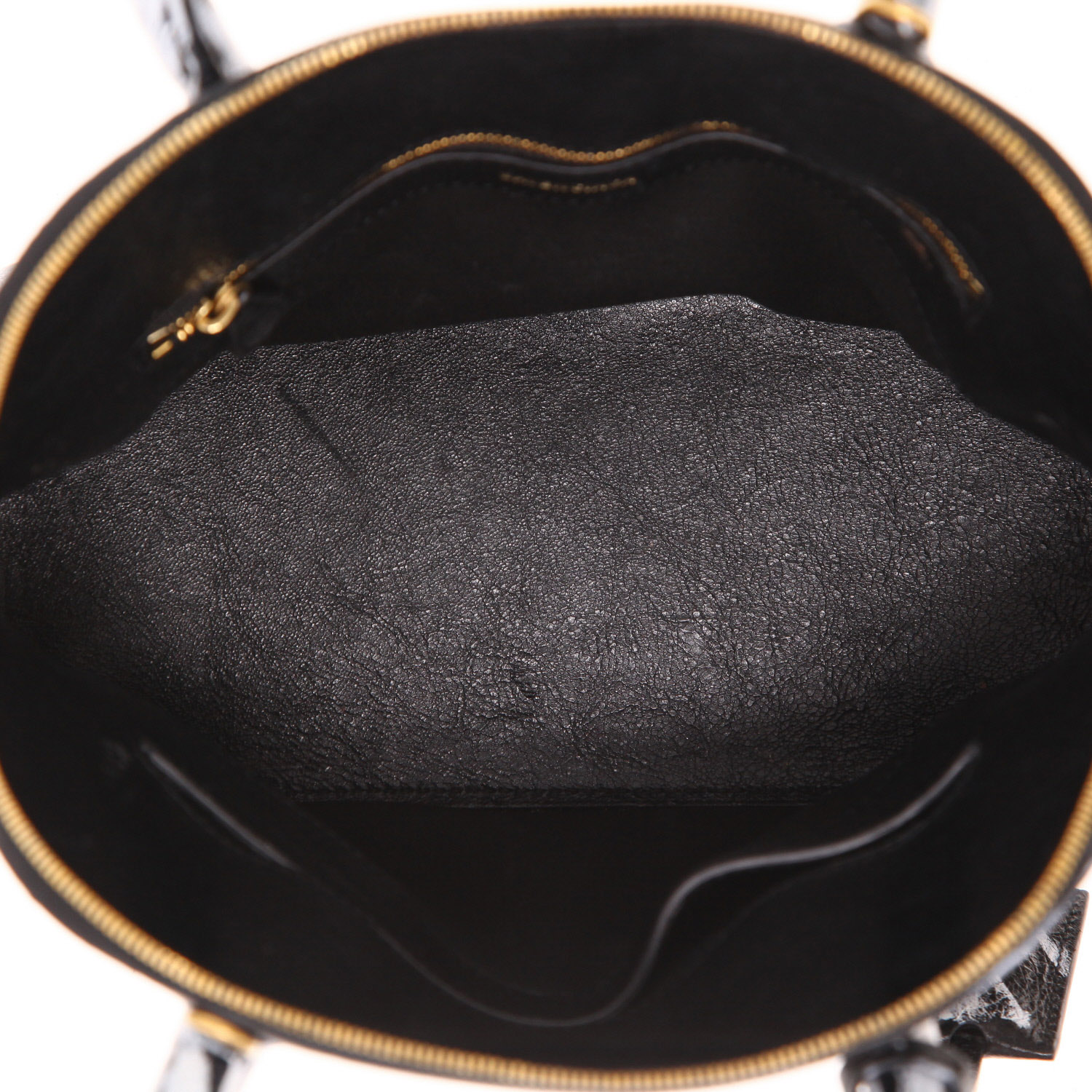 Balenciaga Ville Top Handle shoulder bag in black and white leather - Detail D3