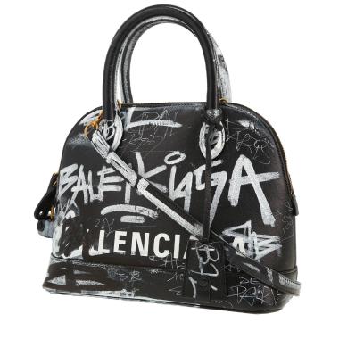 Bolso bandolera Balenciaga  Ville Top Handle en cuero negro y blanco