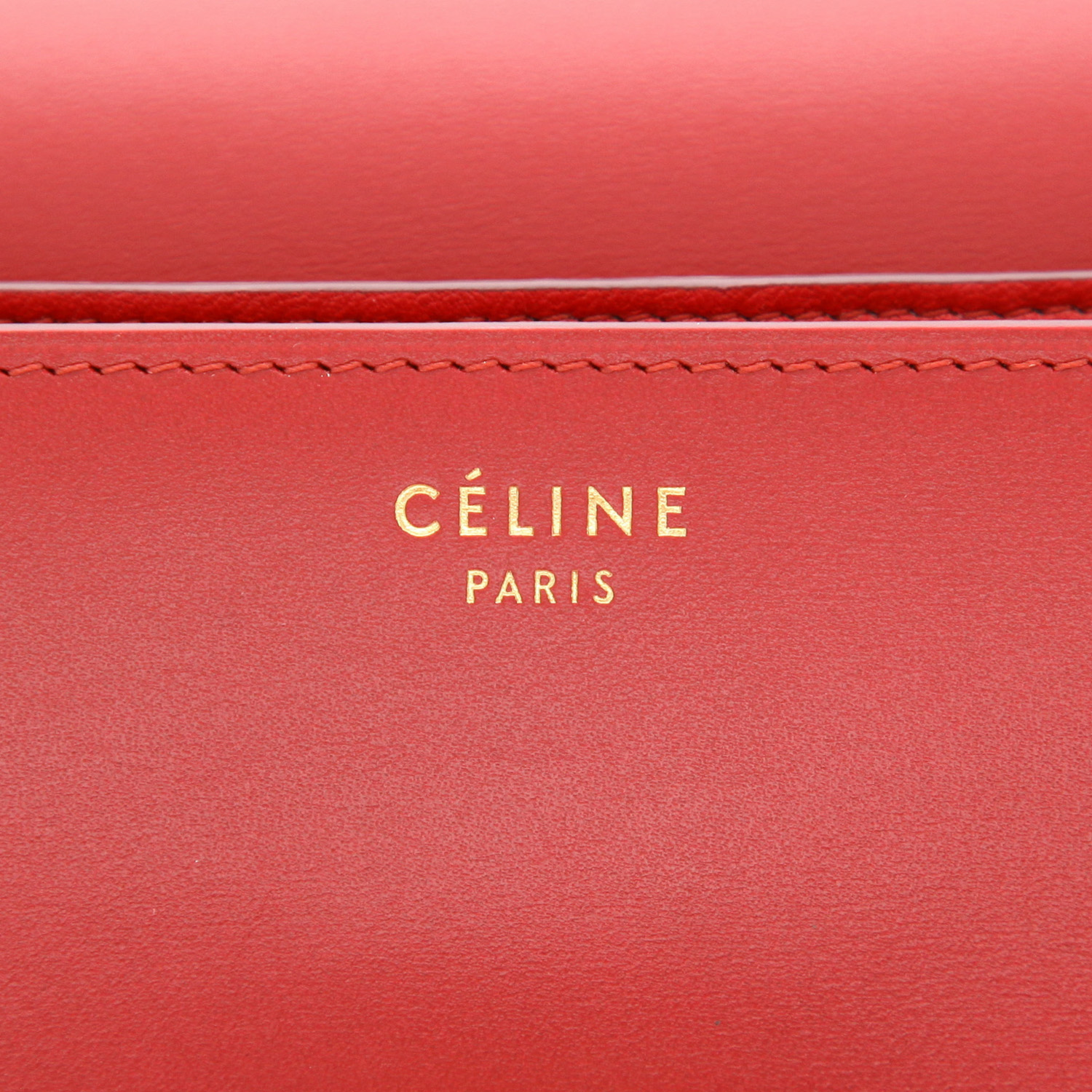 Borsa Celine  Classic Box in pelle box rossa - Detail D2