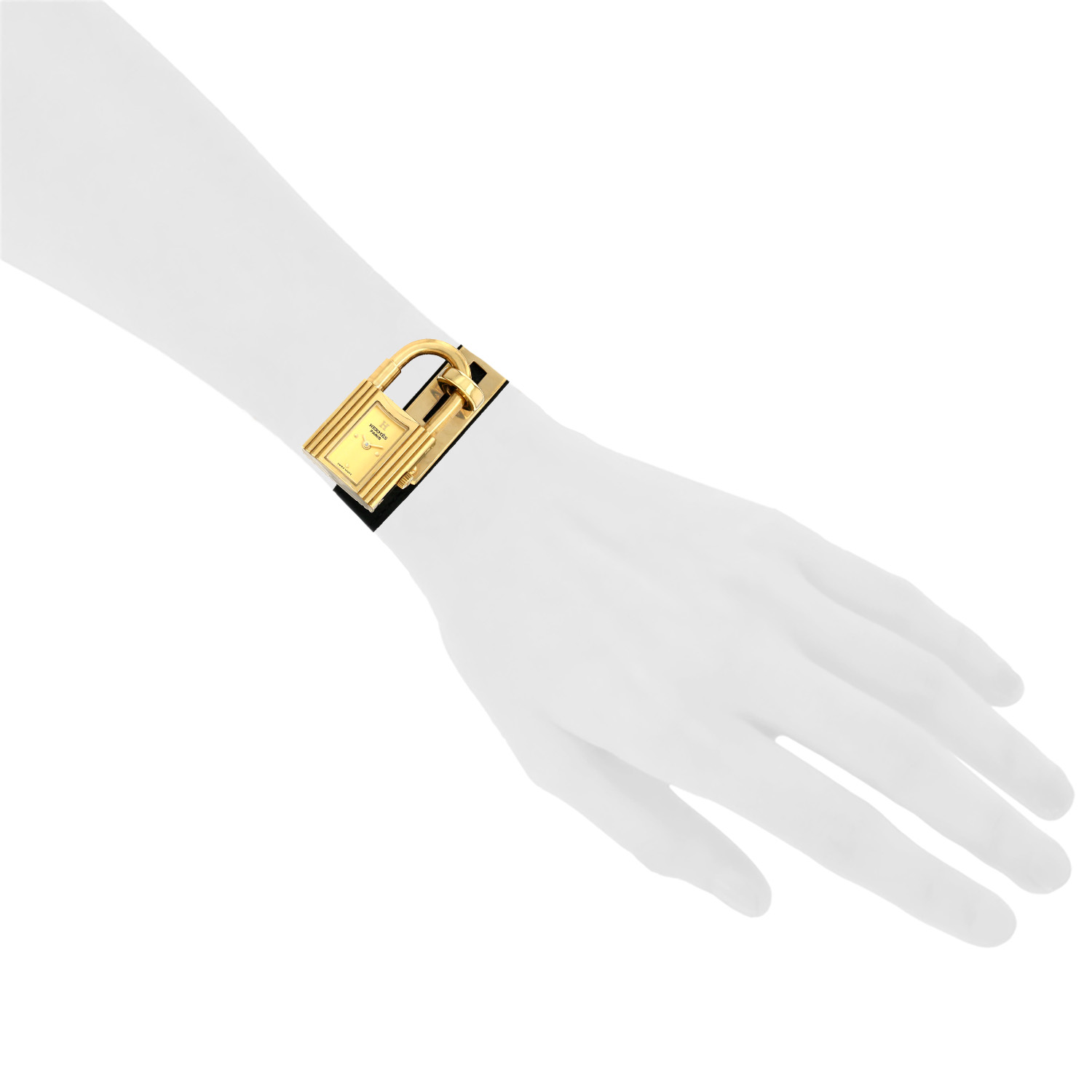 Hermès Montre Kelly  in gold plated Ref: Hermès - KE1.201  Circa 1990 - Detail D1
