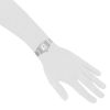 Cartier Santos Galbée  in stainless steel Ref: Cartier - 1565  Circa 2000 - Detail D1 thumbnail