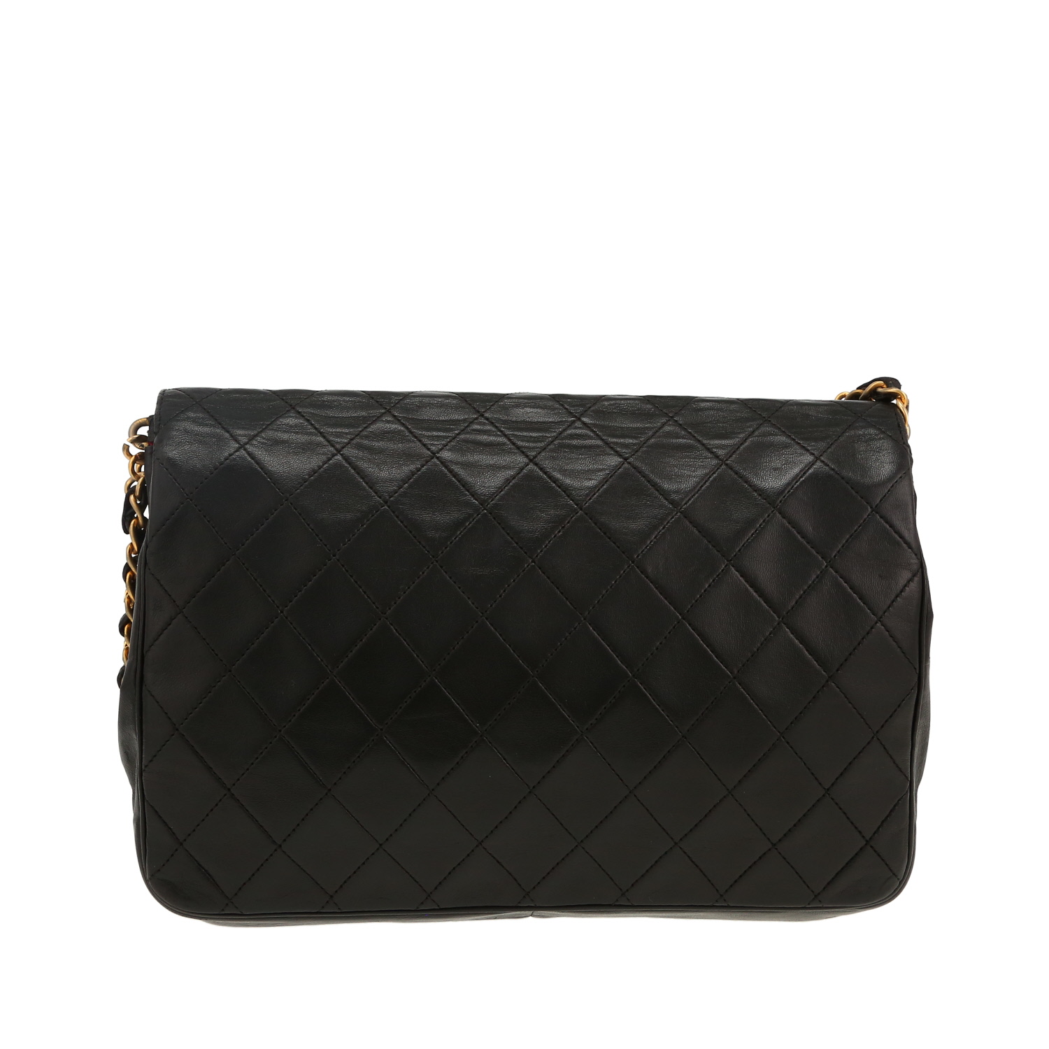 Chanel  Vintage handbag  in black quilted leather - Detail D4