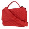 Bottega Veneta   shoulder bag  in red intrecciato leather - 00pp thumbnail