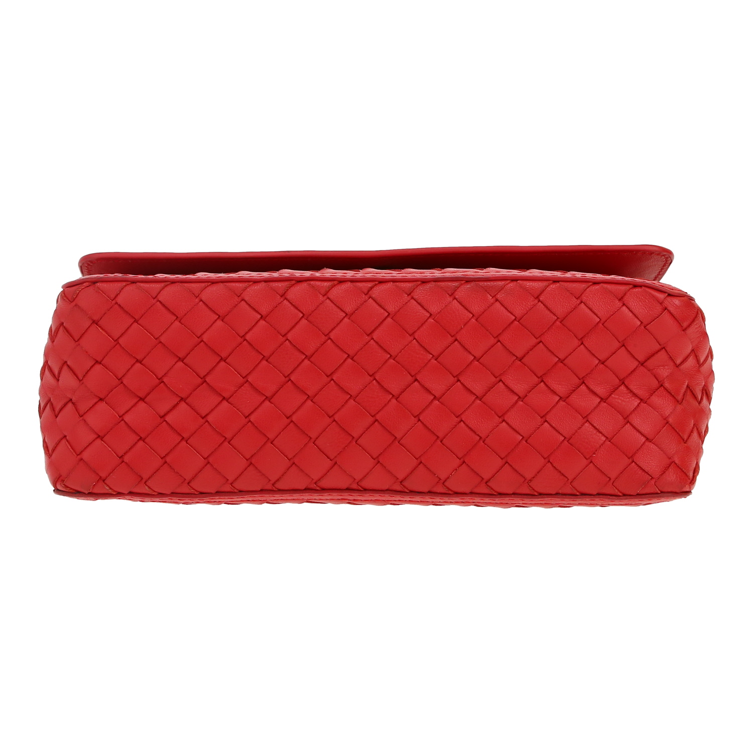 Bolso bandolera Bottega Veneta   en cuero intrecciato rojo - Detail D1