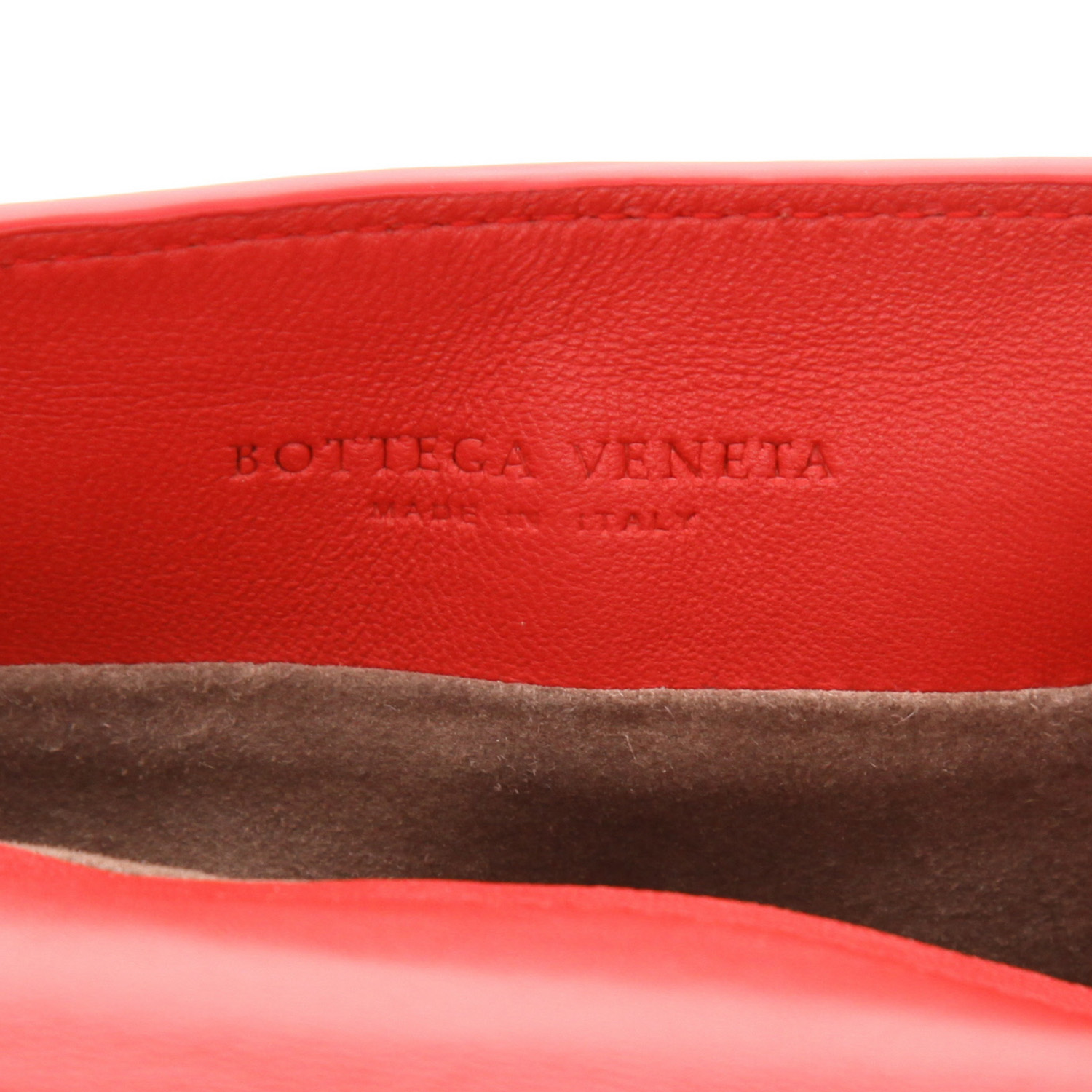 Borsa a tracolla Bottega Veneta   in pelle intrecciata rossa - Detail D2