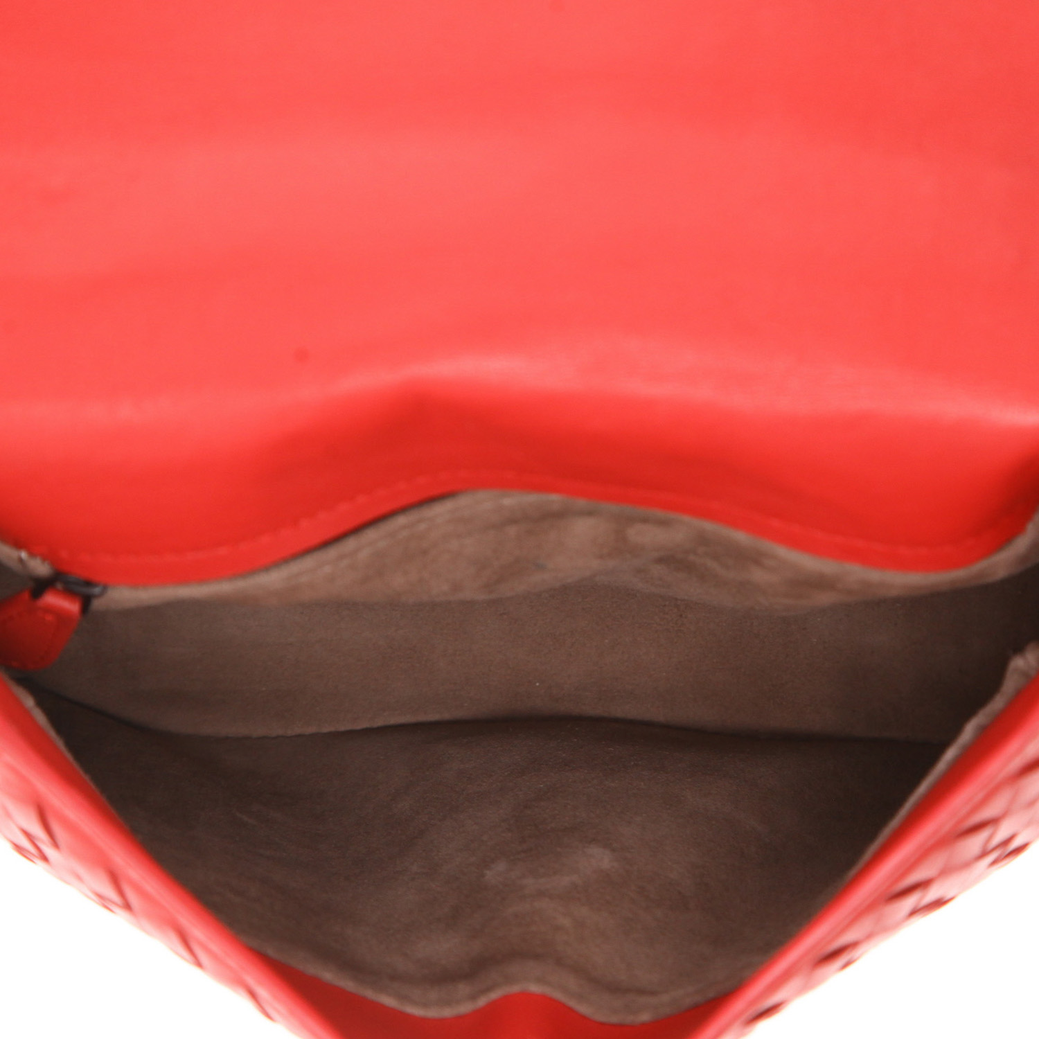 Borsa a tracolla Bottega Veneta   in pelle intrecciata rossa - Detail D3