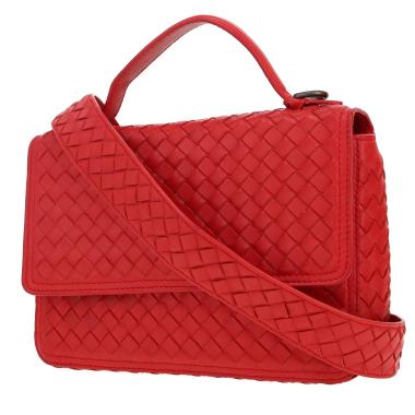 Sac bandoulière Bottega Veneta   en cuir intrecciato rouge