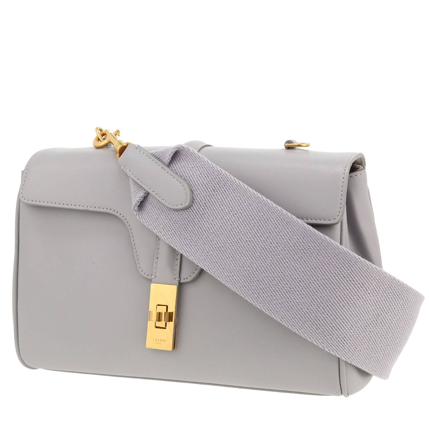 Bolso bandolera Celine  Soft Teen en cuero azul claro