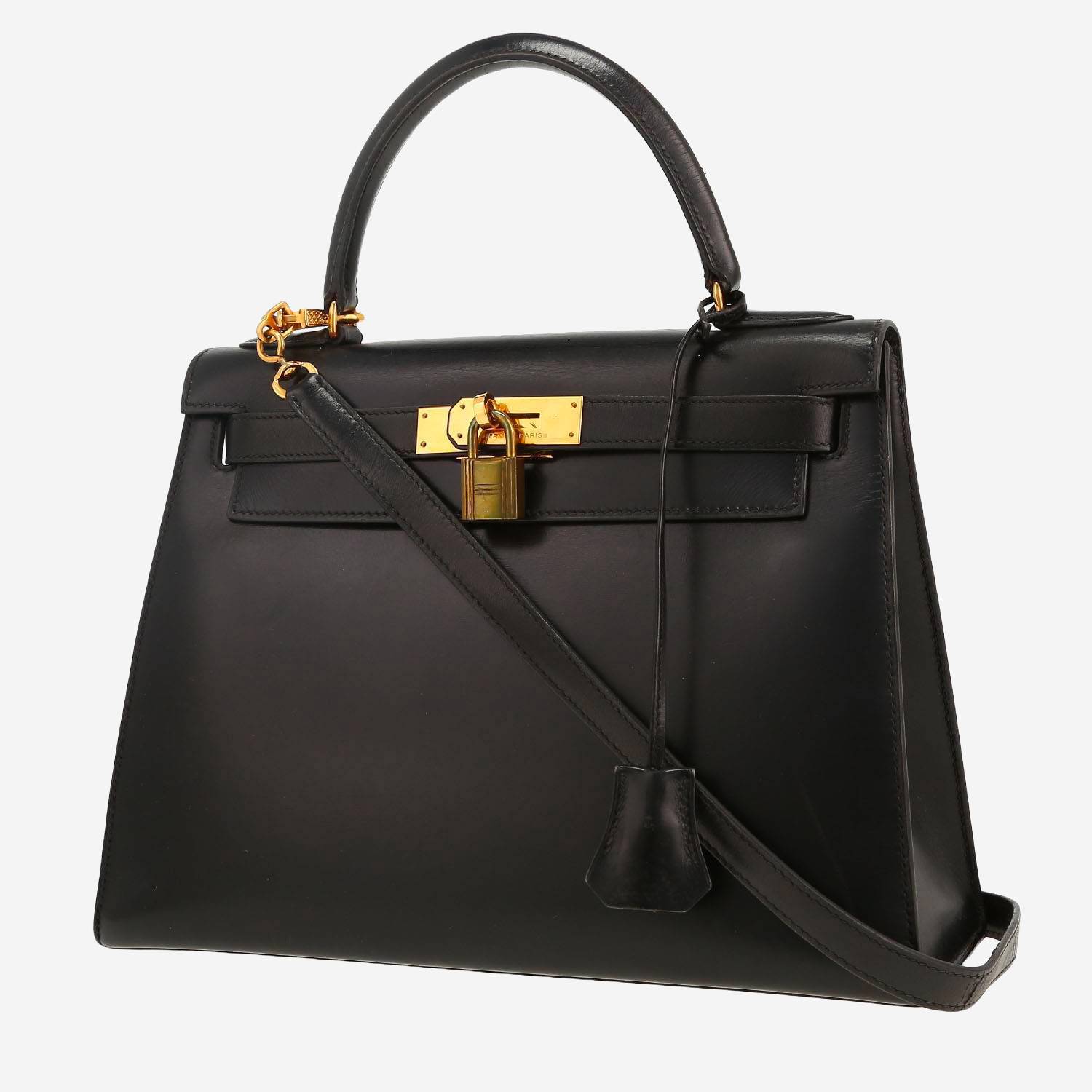 Hermès  Kelly 28 cm handbag  in black box leather
